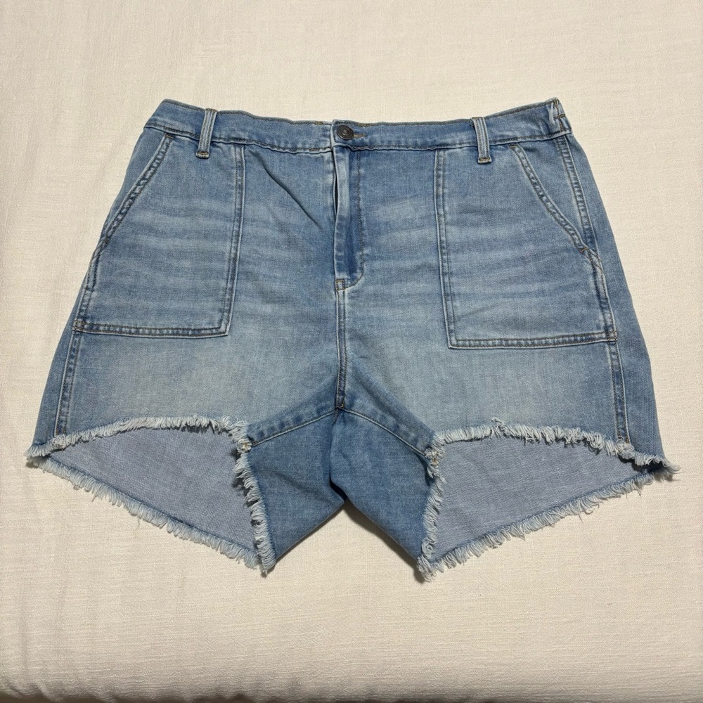 aerie Light Blue Denim High-Rise Cutoff Shorts